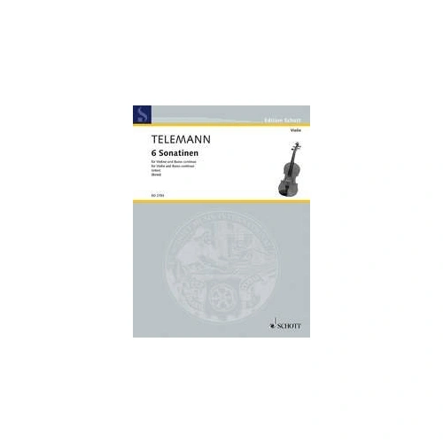 Sonatinas for Violin and Piano, Telemann, 6 Pieces, Intermediate to Advanced, Schott Music, 62 Pages