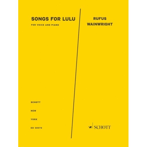 Rufus Wainwright - Songs For Lulu Piano/Vocal (Softcover Book)