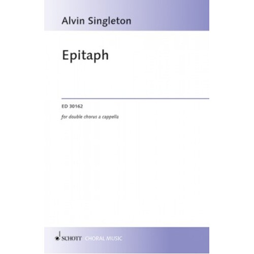 Singleton - Epitaph SATB Double Chorus A Cappella (Octavo) Book