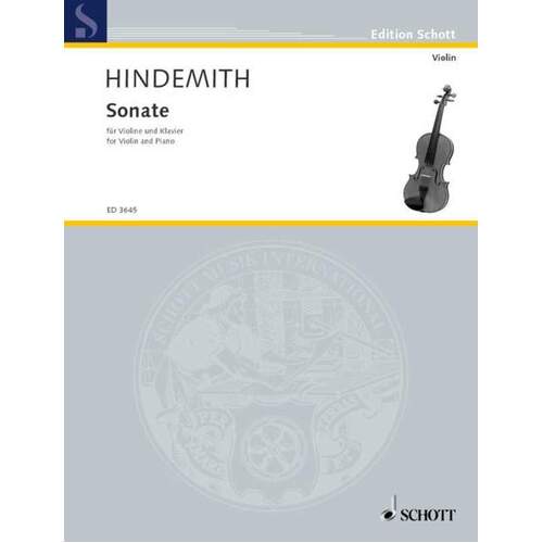 Hindemith - Sonata C Violin/Piano (Softcover Book)