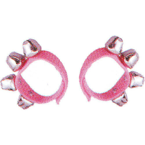 DXP Percussion Wrist Bells Pink Pair 4 bells on strap with hook & pin ends