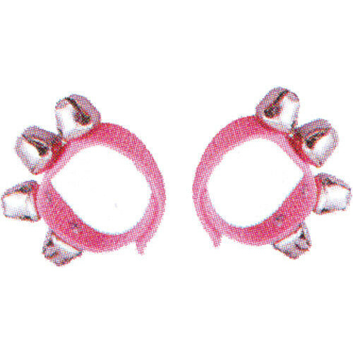 DXP Percussion Wrist Bells Pink Pair 4 bells on strap with hook & pin ends