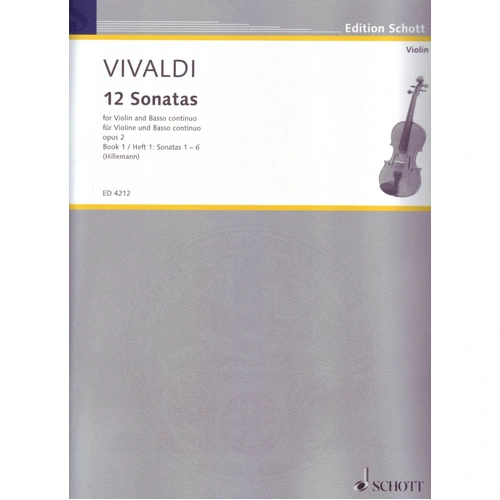 Vivaldi 12 Sonatas Op. 2 Vol. 1 for Violin and Piano, Schott Music, 76 Pages