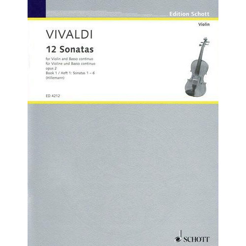 Vivaldi - 12 Sonatas Op2 Book 1 - Violin/Piano Accompaniment Schott SCED4212