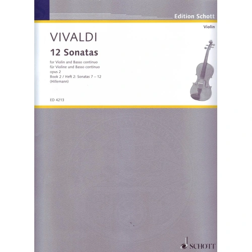 Vivaldi 12 Sonatas Op. 2 Vol. 2 for Violin and Piano, Nos. 7-12, Published by Schott Music, 66 Pages