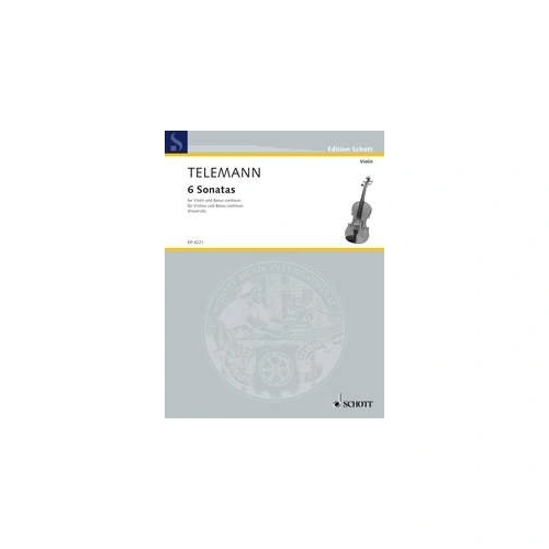 Telemann - 6 Sonatas for Violin/Basso Continuo, Edited Edition by Schott Music, 80 Pages