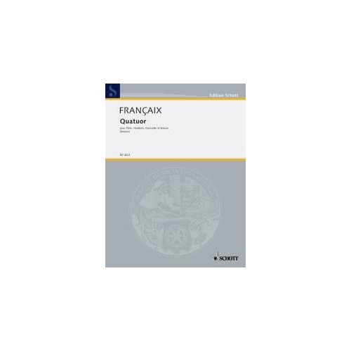 Francaix - Quartet for Flute, Oboe, Clarinet, Bassoon, Schott Music, 24 Pages, Woodwind Quartet