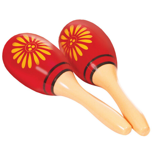 MARACAS - CPK Plastic Oval Shape, Red, Pair 9" long
