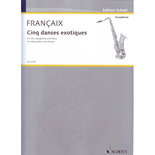 Francaix - 5 Exotic Dances for Alto Saxophone and Piano
