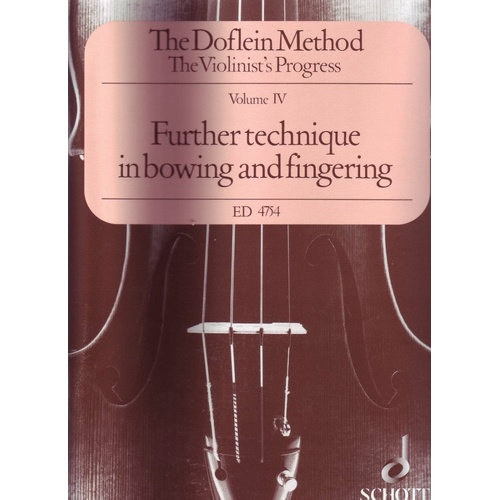 Doflein Method Vol 4 Further Technique Violin by Schott Music, 68 Pages