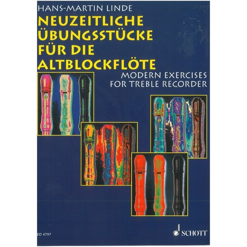 Linde Modern Exercises for Treble Recorder, Schott Music, 20 Pages, ABRSM & Trinity Syllabus Grades 4-7