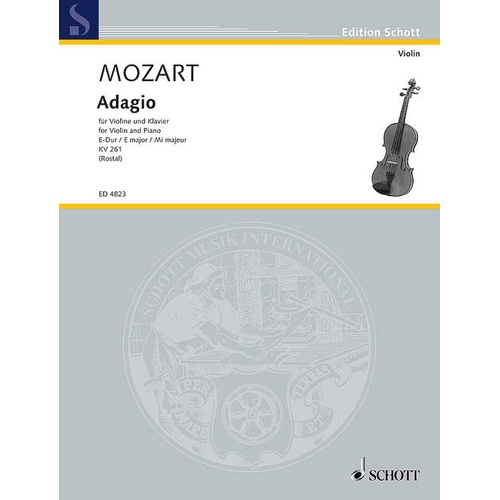 Adagio In E K 261 for Violin and Piano Sheet Music