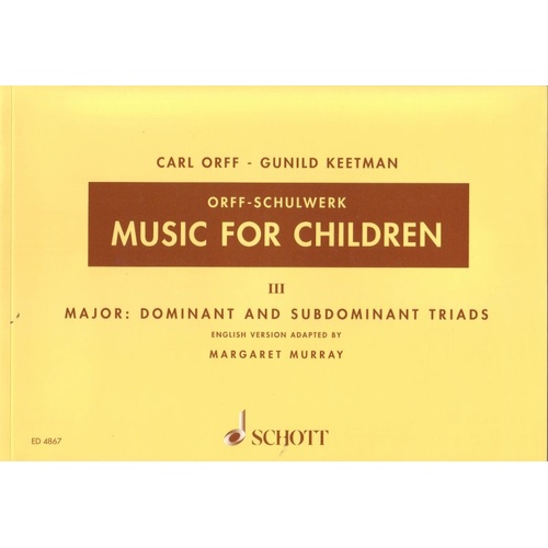 Music for Children Vol. 3 by Margaret Murray - Percussion & Recorder, Schott Music, 116 Pages
