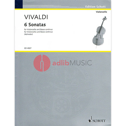 Vivaldi - 6 Sonatas for Cello with Piano Accompaniment - Schott SCED4927
