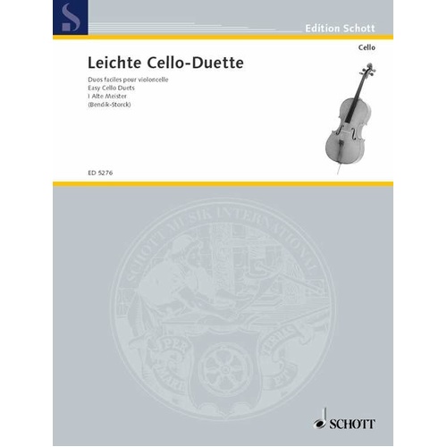 Easy Cello Duets Vol 1 Old Masters by Schott Music, Cello Duet, 24 Pages