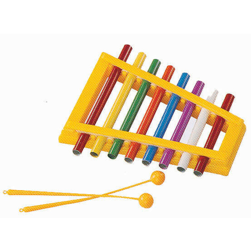 MITELLO PERCUSSION - 8 Note Pipe Xylophone  Coloured Pipes, With Mallets