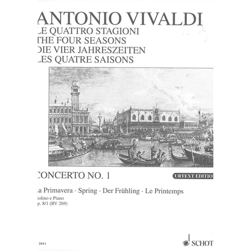 Vivaldi - Spring E Major Op. 8/1 RV 269 for Violin and Piano, 32 Pages, Schott Music