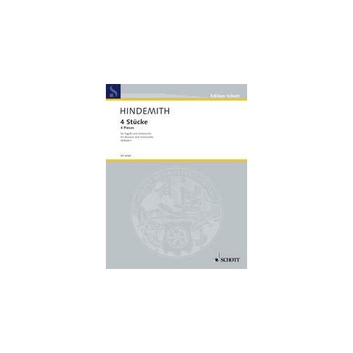 Hindemith - 4 Pieces for Bassoon and Cello by Schott Music, 24 Pages