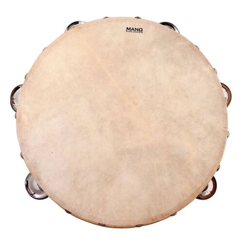 5 x MANO PERCUSSION 10 Inch Wood Tambourine  Calf Skin Head, Educational