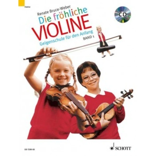 Merry Violin Method Volume 1 Book and CD by Schott Music, 96 Pages, Violin Instruction, Includes Diverse Classical and Folk Pieces