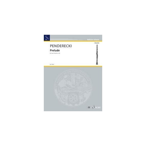 Penderecki: Prelude for Solo Clarinet - Edition Schott, 2 Pages