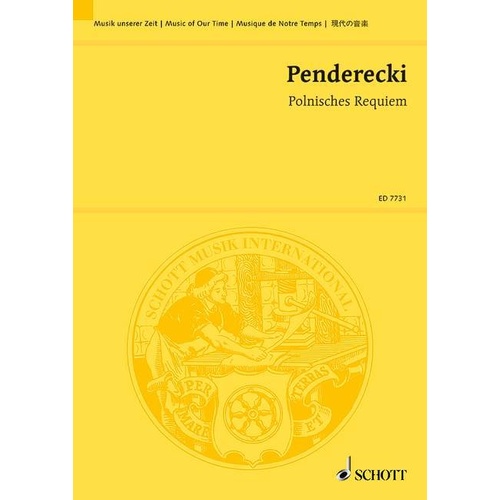 Penderecki Polish Requiem Study Score - Choral & Orchestra, 276 Pages, Schott Music