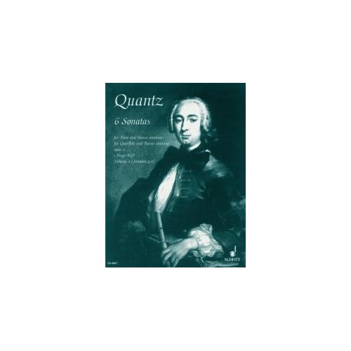 Quantz 6 Sonatas Op 1 Vol 2 No 3-6 for Flute and Piano, Edited by Hugo Ruf, Schott Music, 64 Pages