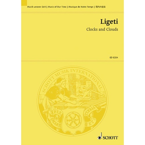 Ligeti - Clocks and Clouds Study Score for Choral and Orchestra, 52 Pages, Published by Schott Music
