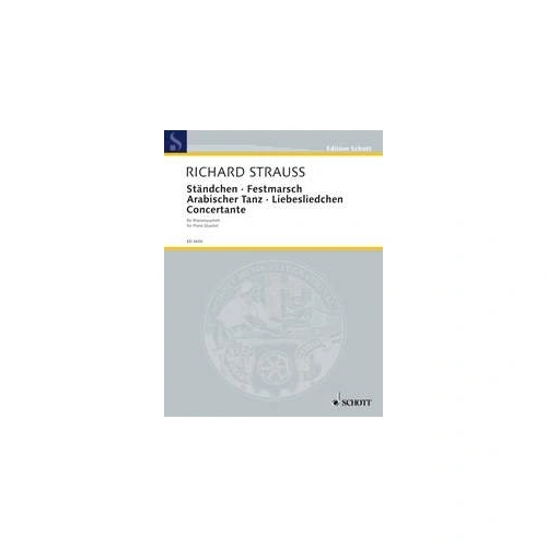 Strauss - Piano Quartet SC/PTS by Richard Strauss, Schott Music, 60 Pages, for Piano, Cello, Viola, Violin