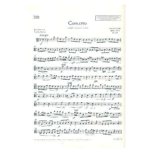 Vivaldi L'Estro Armonico Op. 3/6 RV 356 Viola Part by Schott Music, 4 Pages