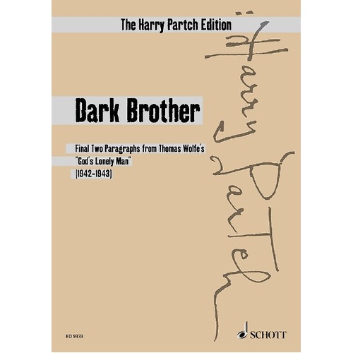 Partch - Dark Brother Voice/Ensemble Study Score