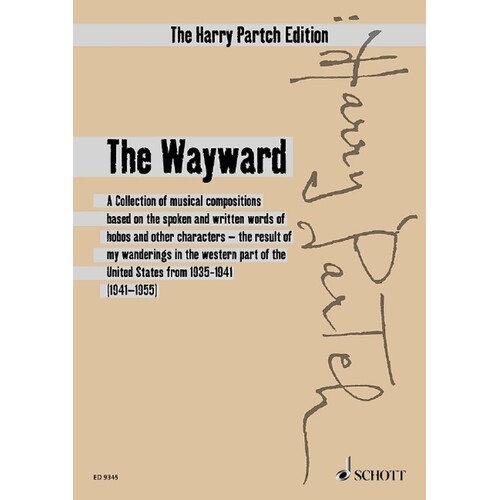 Partch - The Wayward Study Score Book
