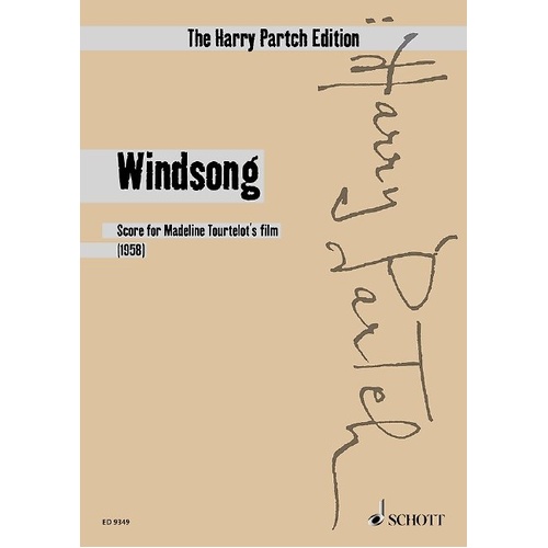Partch - Windsong Study Score for Ensemble, 28 Pages, Published by Schott Music