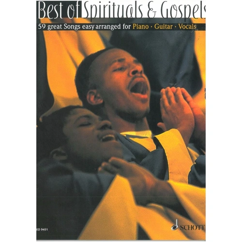 Best of Spirituals & Gospels PVG by Schott Music - 112 Pages for Guitar and Piano with Easy Accompaniment and Fingering Notation.