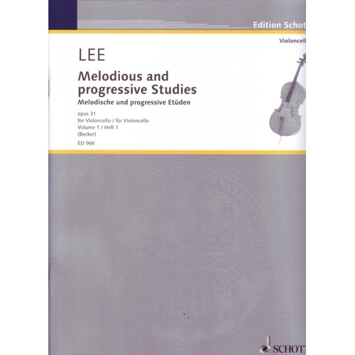 Lee Melodic and Progressive Studies Op. 31 Vol. 1 for Cello by Sebastian Lee, 24 Pages, Schott Music