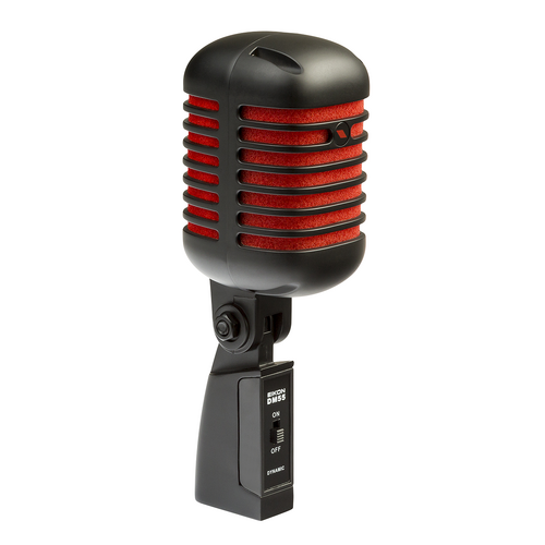 Eikon DM55V2RDBK Vintage Professional Vocal Dynamic Microphone Satin Black and Red