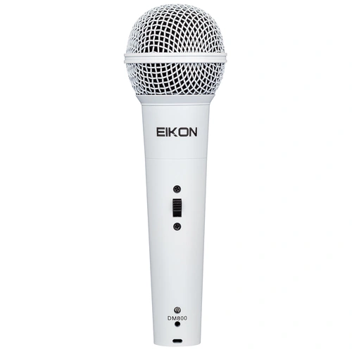 Eikon DM800 White Vocal Dynamic Microphone with 4.5m XLR Cable, Cardioid Polar Pattern, Frequency Response 60-14000 Hz