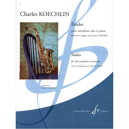 Koechlin 15 Etudes for Alto Saxophone and Piano, Published by Gerard Billaudot Editeur