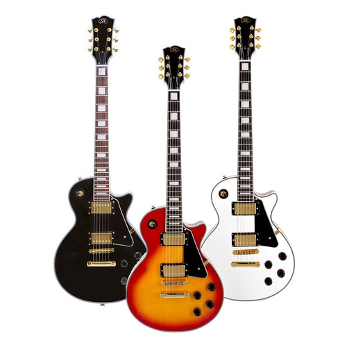 SX Deluxe LP Style Electric Guitar with Set Neck and Gold Hardware