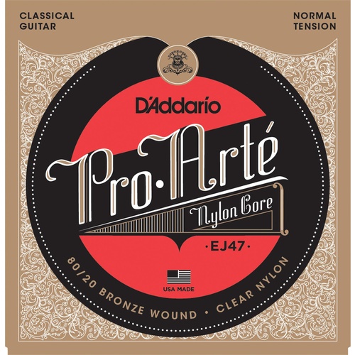 D'Addario EJ47 80-20 Bronze Pro-Arte Nylon Classical Guitar Strings, Normal Tension