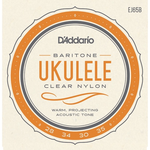 D'Addario EJ65B Pro-Arte Custom Extruded Nylon Ukulele Strings, Baritone