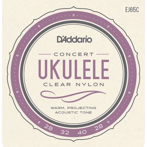 D'Addario EJ65C Pro-Arte Custom Extruded NylonUkulele Strings, Concert