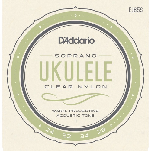 D'Addario EJ65S Pro-Arte Custom Extruded Nylon Ukulele Strings, Soprano