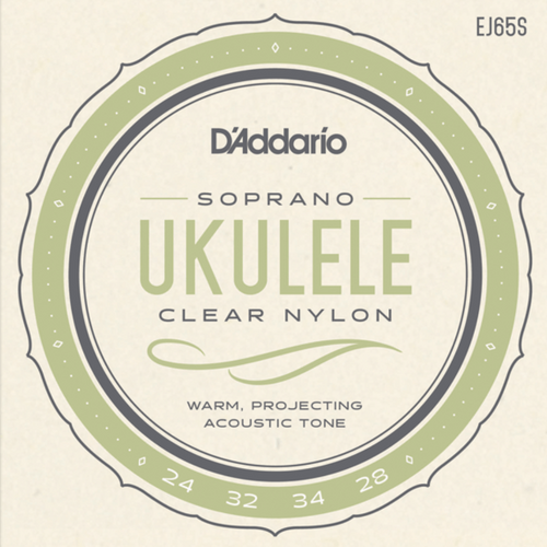 D'Addario EJ65S Pro-Arté Clear Nylon String Set for Soprano Ukulele
