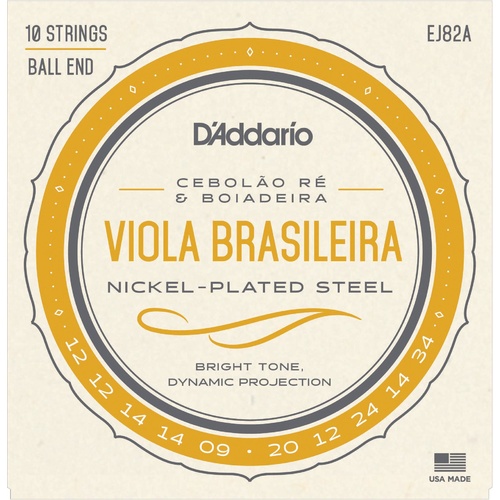 D'Addario EJ82A Viola Brasileira Set, Cebolao Re and Boiadeira