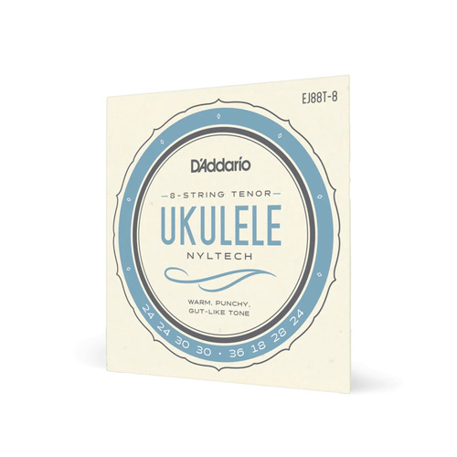 D'Addario EJ88T-8 Nyltech 8-String Tenor Ukulele Strings for Standard GCEA Tuning