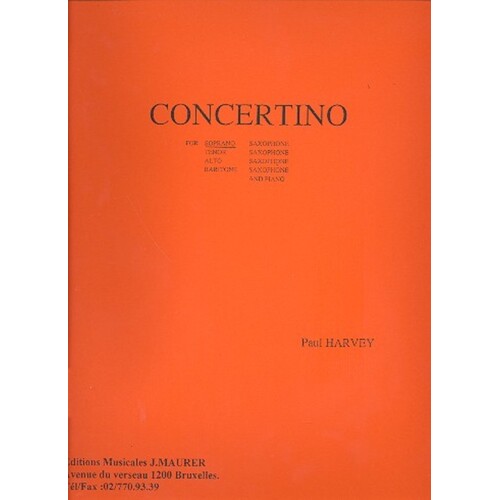 Concertino Soprano Sax And Piano Book