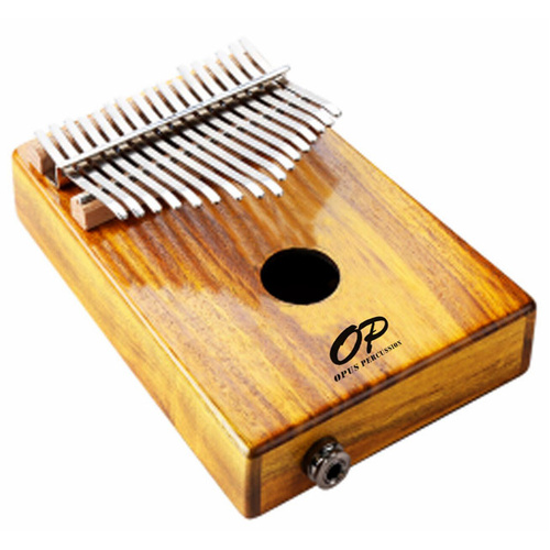 Opus Percussion 17-Key Koa Wood Kalimba with Pickup, Natural Gloss Finish