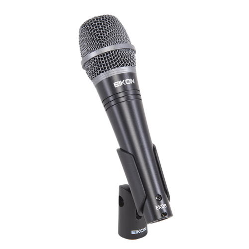 Eikon EKD8 Handheld Vocal Microphone with Padded Bag & Clip, Super-Cardioid, Dynamic, Frequency Response 50-18,000 Hz, 3 Pin XLR Male Connector