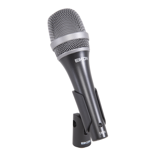 Eikon EKD9 Handheld Vocal Microphone with Bag & Clip, Super-Cardioid, Dynamic Neodymium, Frequency Response 50-19,000 Hz, 3 Pin XLR Male Connector